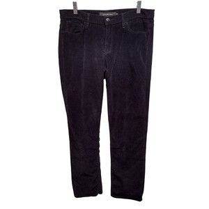 Women's Calvin Klein Black Corduroy Stretch Jeans Mid-Rise Straight Leg Size 12